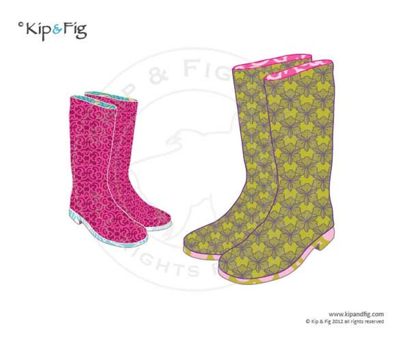 Wellie boots applique template PDF applique pattern image 1