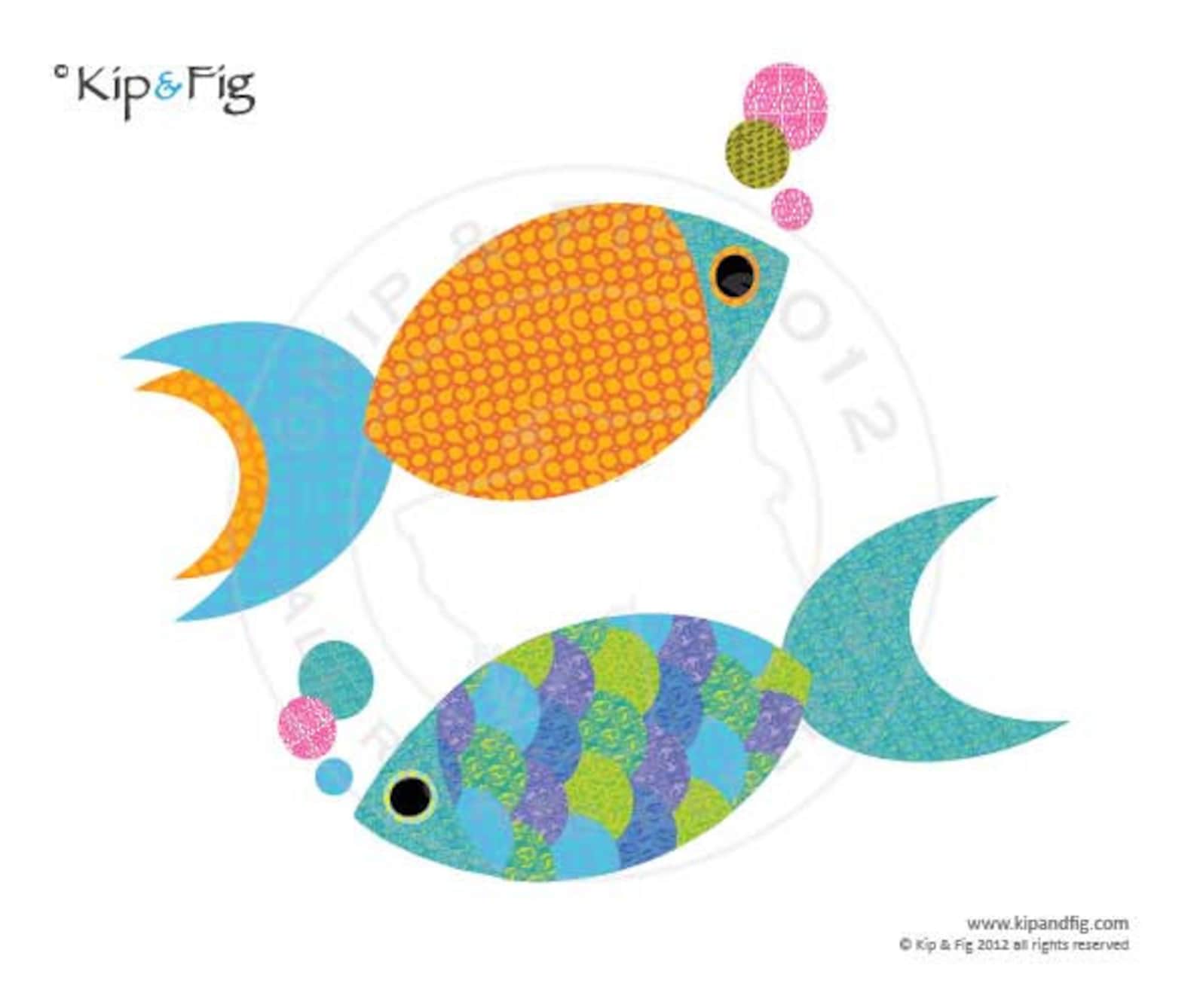 Fish Applique Template Pdf Applique Pattern Vintage Etsy