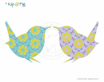 Wren applique template - pdf applique pattern