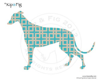 Greyhound dog applique template - pdf applique pattern outline silhouette