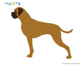 Boxer Dog applique template - PDF applique pattern