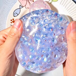 Skimrande pärlboll i matt färg! Tunnhudig formbar, icke-studsande vaselin, handgjord Fidget Squishy