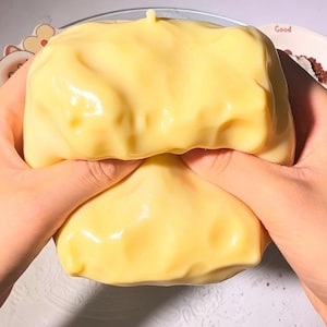 Giant Cheese Brick-Filled Mochi Squishy Ball, Squeaky Crunch Snow Step Sound Fidget Toy