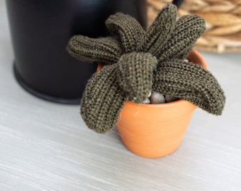 Faux Houseplant, Sweater Houseplant, Fake Succulent, Desk Decor, Forever Green Houseplant, Artificial Plant, Fake Plant, Mini Houseplant