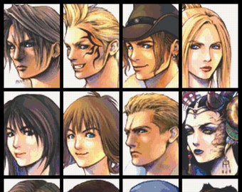 Final Fantasy VIII Cast Cross Stitch Pattern