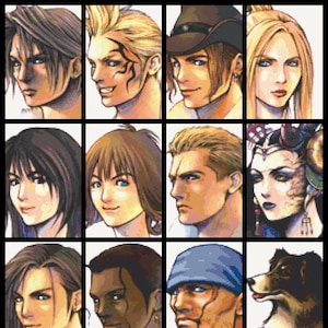 Final Fantasy VIII Cast Cross Stitch Pattern
