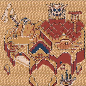Wario Land Wereldkaart Cross Stitch Kaart