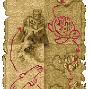 Golden Axe World Map Cross Stitch Pattern