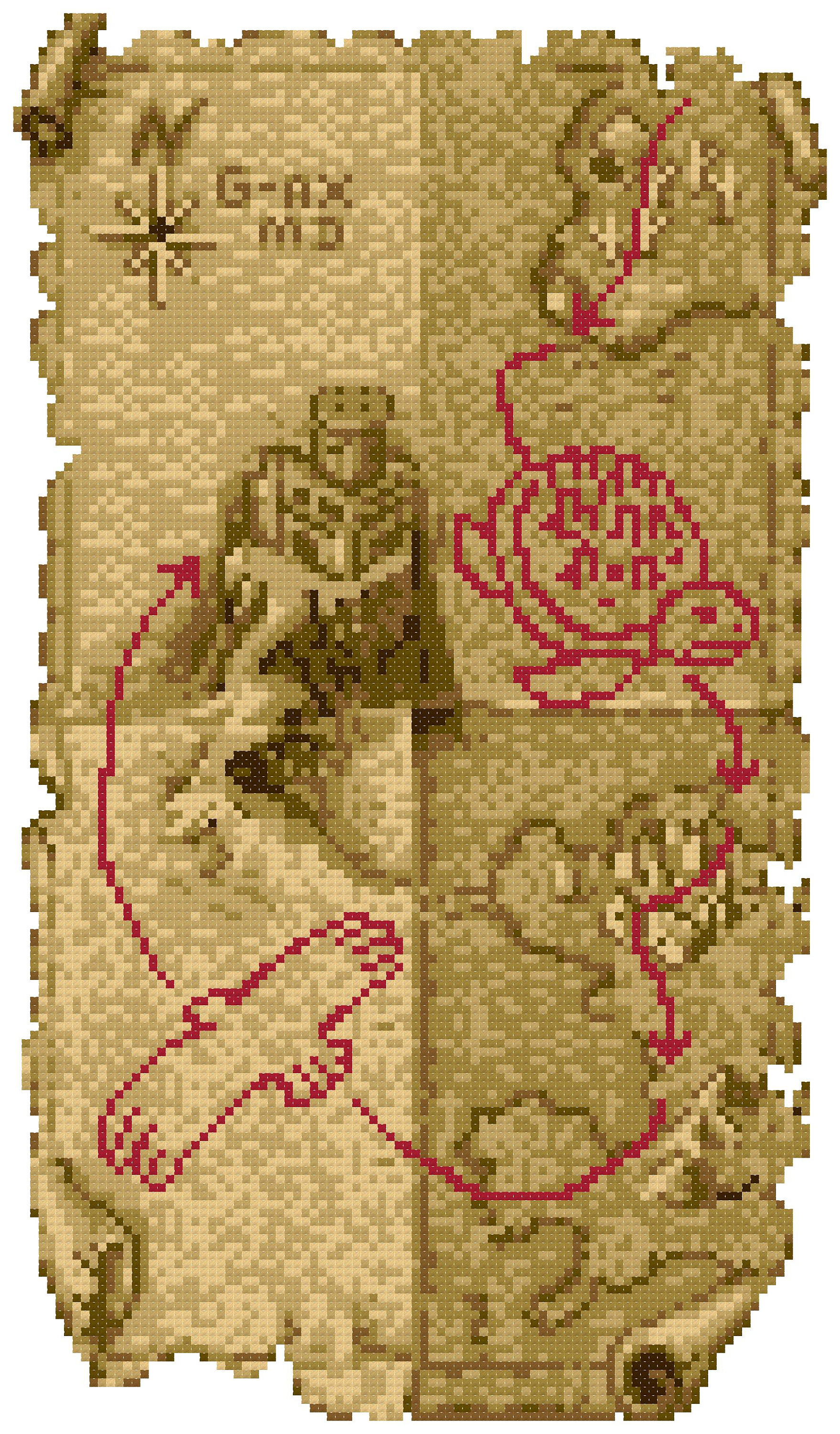 Golden Axe World Map Cross Stitch Pattern - Etsy