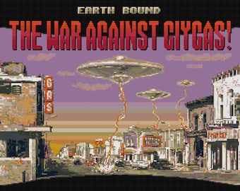 Patrón de punto de cruz para póster de la película B Earthbound/Mother 2