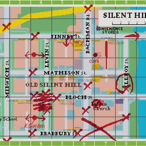 Map of Old Silent Hill Cross Stitch Pattern image 2