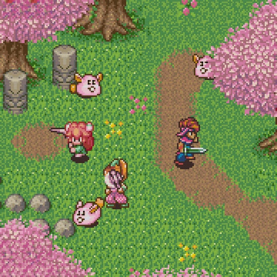 Secret Of Mana Pink Rabite Attack Cross Stitch Pattern Etsy