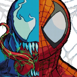 Spider-Man Vs Venom Cross Stitch Pattern