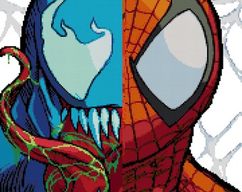Patrón de punto de cruz Spider-Man Vs Venom