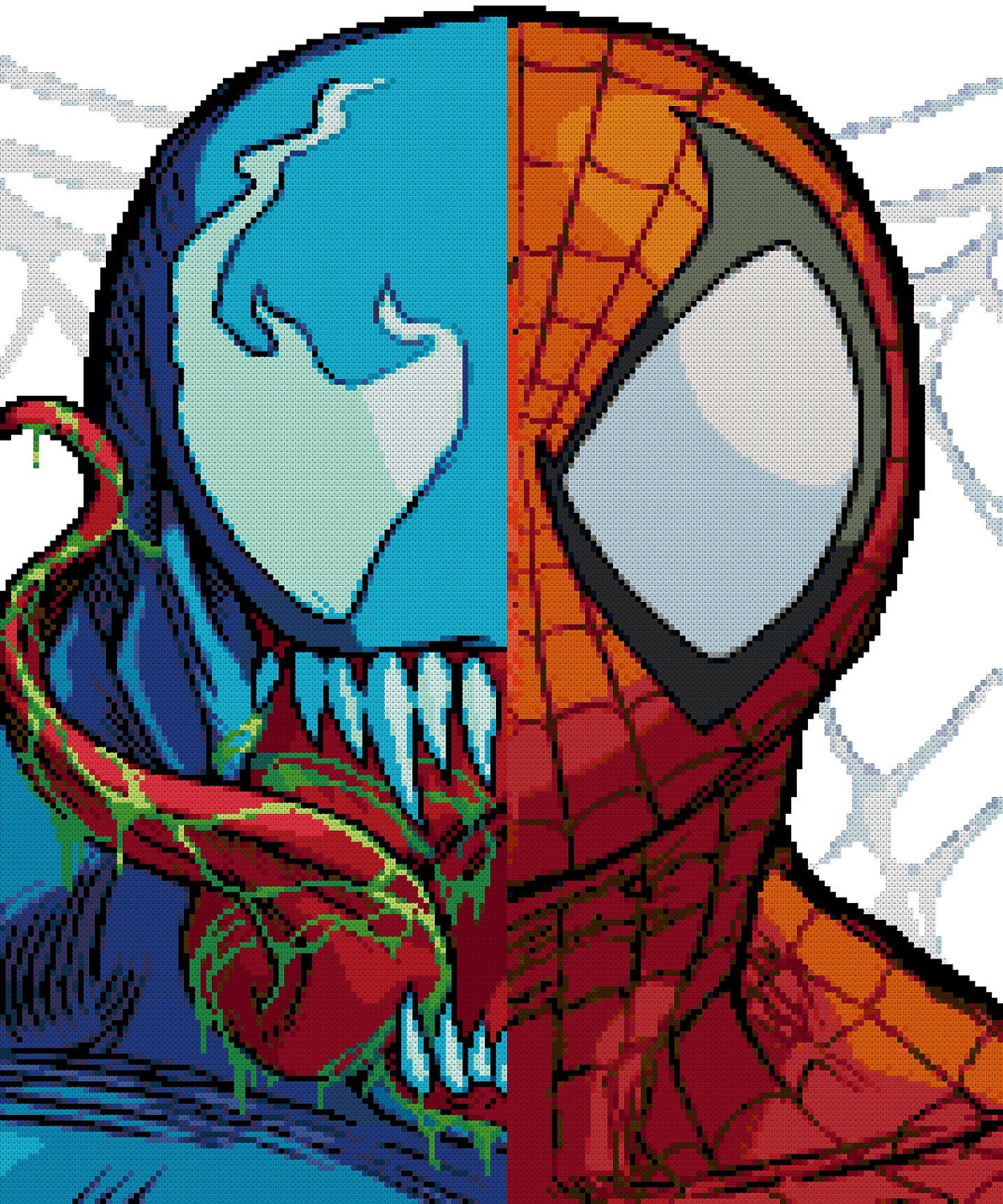 Spider-man Vs Venom Cross Stitch Pattern - Etsy