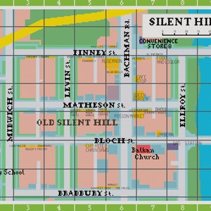 Map of Old Silent Hill Cross Stitch Pattern image 1