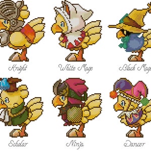 Chocobo Classes Set 1 Cross Stitch Pattern