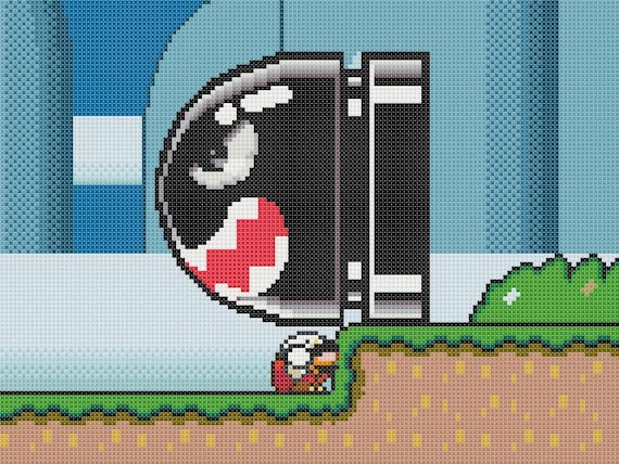 スーパーマリオワールド バンザイビル クロスステッチパターン - Etsy 日本