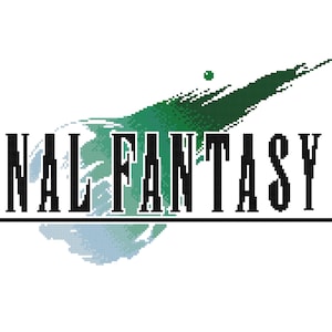 Final Fantasy VII Logo Cross Stitch Pattern