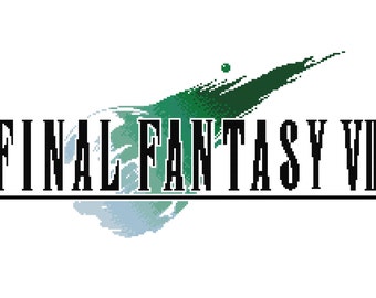 Final Fantasy VII Logo Cross Stitch Pattern