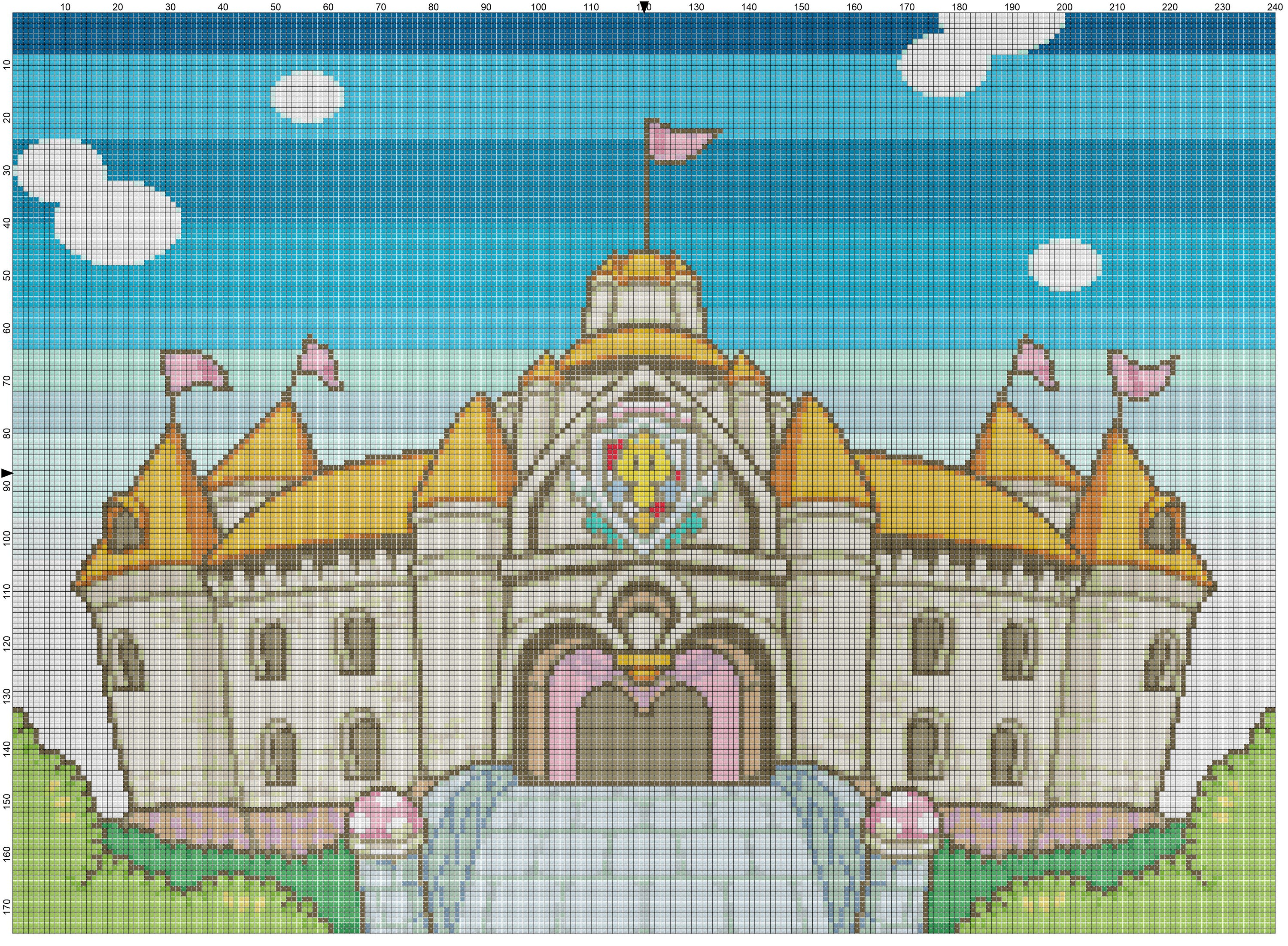 Peach's Castle Cross Stitch Pattern (mario & Luigi) - Etsy Israel