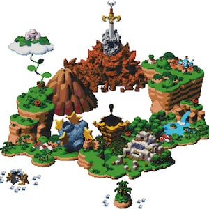 Modèle de point de croix Super Mario RPG World Map v2