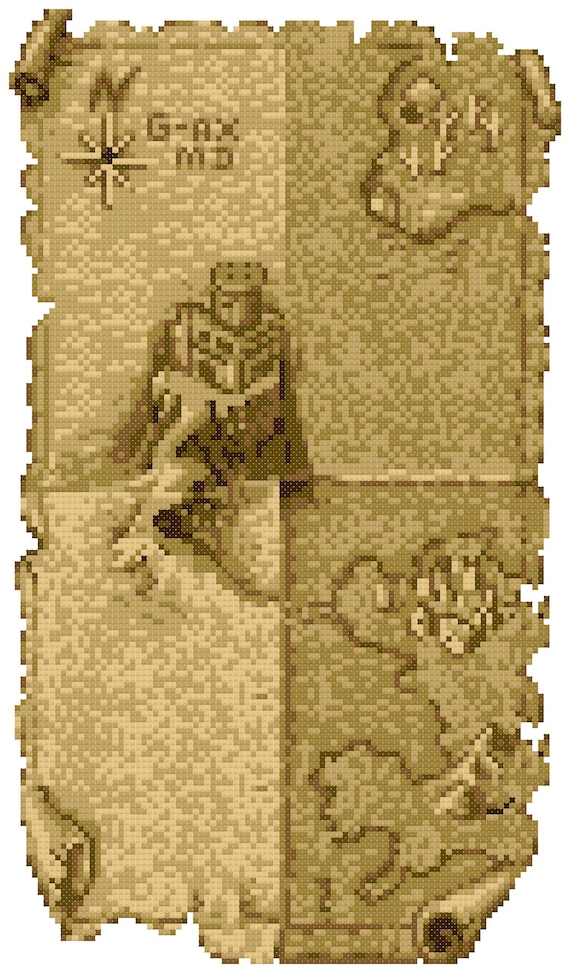 エドワード・グラフィケ　サイメアースと薔薇　2/195 Golden Axe World Map Cross Stitch Pattern - Etsy