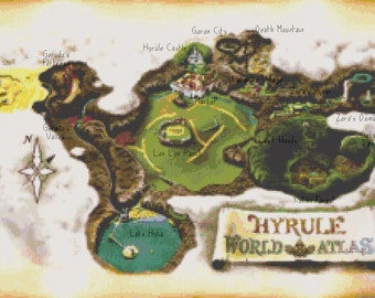 Zelda Ocarina of Time Hyrule Karte KreuzstichMuster - Etsy.de