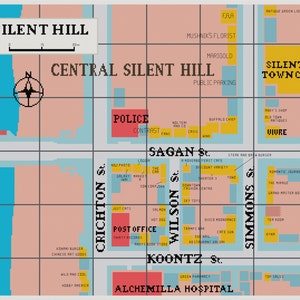 Kaart van Central Silent Hill kruissteekpatroon