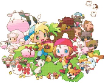 Granjeros y animales de Harvest Moon
