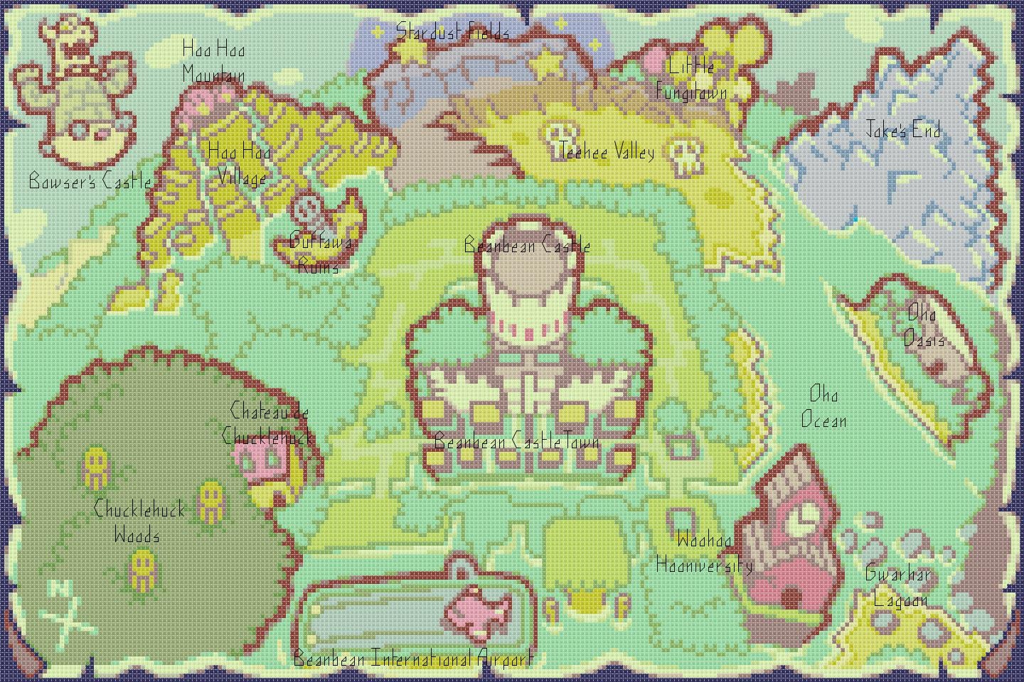 Mario and luigi superstar saga map