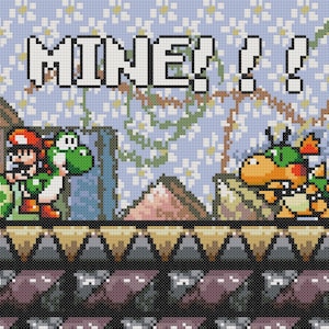 Yoshi and Baby Bowser MINE!!! Cross Stitch Pattern