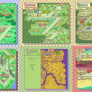 Earthbound/Mother 2 Stadsplattegrond Collectie v2 Kruissteek Patronen