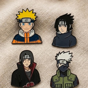 Naruto Anime Emaljnålar & Broscher, Chibi Anime Kavajnålsset, Naruto, Sasuke, Kakashi, Itachi-märke, Manga-fangåva