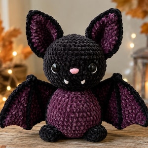 Crochet Bat Pattern PDF, Amigurumi Bat Plushie Tutorial, Halloween Bat Crochet Pattern, Gothic Bat Stuffed Toy, Cute Bat DIY Gift