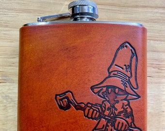 Vivi FF9 Handmade leather flask, Final Fantasy 9, Final Fantasy IX, Zidane, Square enix, role playing games