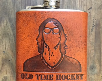 Slap Shot Hockey Flask, The Hanson Brothers, Old Time Hockey, Gift for him, Mens Flask, Groomsmen gift, groom gift, Fathers day gift
