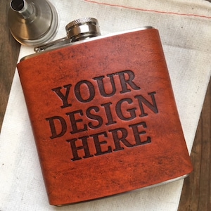 Design Your Own Flask, Hip Flask, Personalized Flask, Leather Flask ...