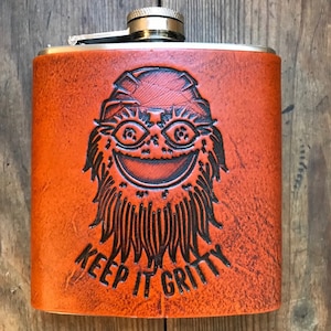 Philadelphia Flyers Gritty Mascot Flask Gift for him, Mens Flask, Groomsmen gift, Fathers day gift