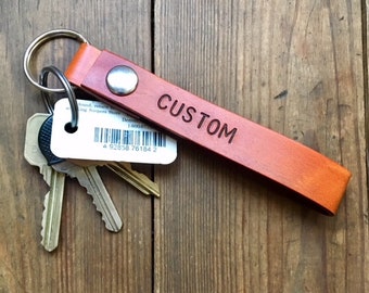 Leather Key Fob, Leather Keychain, Leather Key Holder, Custom Keychain, Keychain Leather, Personalized Keychain, Fathers day gift