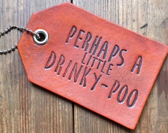 Funny Leather Luggage Bag Tag Choose Your Color