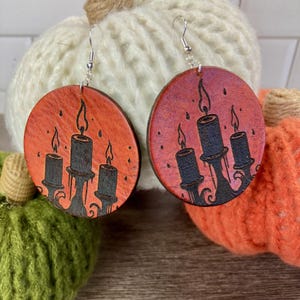 Halloween Leder Kerzen Ohrringe, Kerzenohrringe