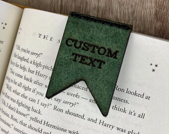 Personalized Custom Italian Leather Hand Stitched Bookmark, Bibliophile, Book worm gift, reader gift