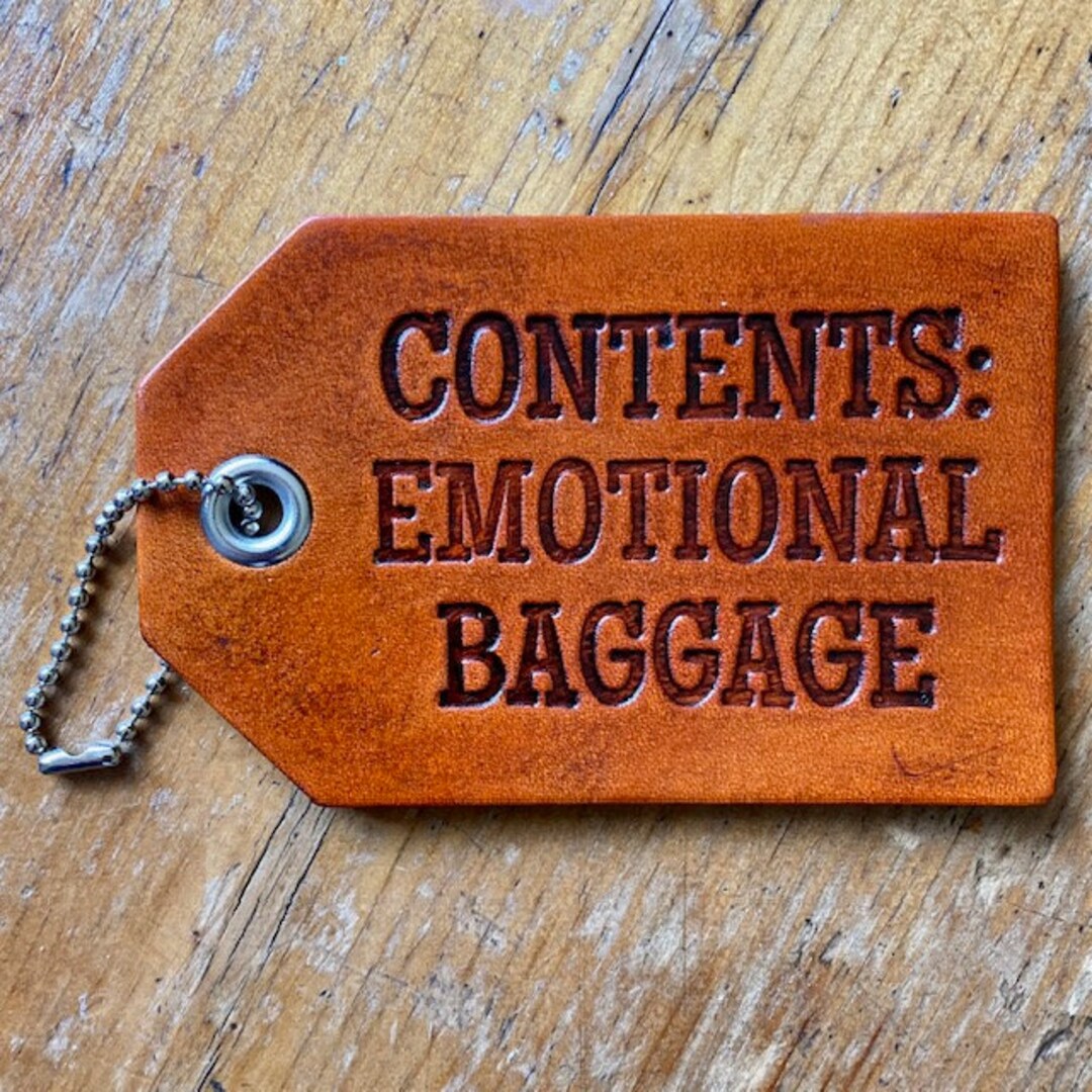Contents Emotional Baggage Funny Leather Luggage Bag Tag ID Etsy