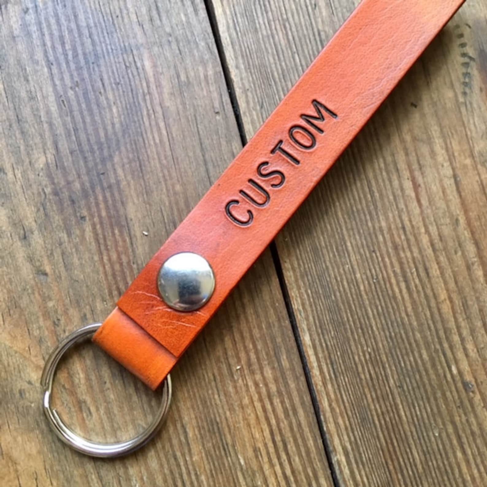 Leather Key Fob Leather Keychain Leather Key Holder Custom Etsy