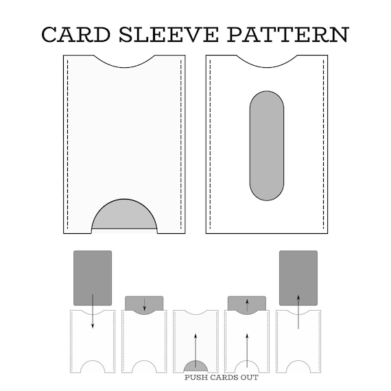 Leather Card Sleeve Pattern Minimalist Wallet Template | Etsy