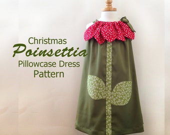 Sunny Flower Pillowcase Dress - Girl Christmas Dress Pattern PDF.  Kid's Children's Clothing.  Easy Sew Sizes 12m thru 10 included