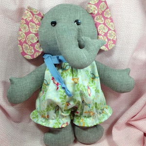 SALE 3 Pattern Combo Ellie Baby Elephant PDF Doll Pattern, Wardrobe and Travel Case image 4