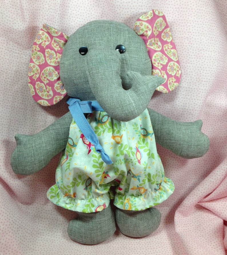 SALE 3 Pattern Combo Ellie Baby Elephant PDF Doll Pattern, Wardrobe and Travel Case image 4