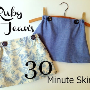 Ruby Jean&#39;s 30 Minute Skirt - Girl&#39;s  Skirt Pattern PDF. Girl Sewing Pattern. PDF Pattern. Toddler Pattern. Sizes 1-10